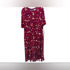 London Times dress womens size 14 floral jersey a-line midi dress new with tags